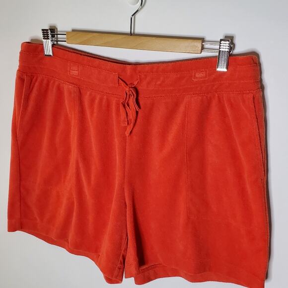 J Jill Fit Orange Terry Cloth drawstring Shorts In Great used condition  - Med - Picture 1 of 10